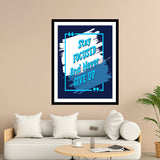 Stay Focused And Never Give Up Motivational Posters Wall Frames for Students, Business, Employees, Startup