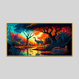 Landscape African Tropical Jungle with Trees Canvas Wall Paintings
