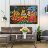 Beautiful Radha Krishna Rash Leela Canvas Wall Paintings