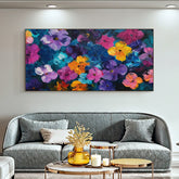Original Colorful Flower Painting on Canvas Abstract Floral Minimalist Art Boho Wall Art Decor Modern Acrylic Painting Living Room Decor Online