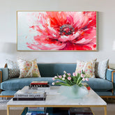 Original Colorful Flower Painting on Canvas, Large Wall Art Abstract Floral Landscape Wall Art, Custom Painting Living Room Home Decor Online