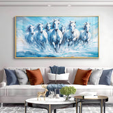 Galloping Horses Acrylic Wall Painting – Luxury Horse Wall Art for Living Room