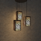 Wooden Ceiling Pendant Light Round Pattern Design Modern Lamp For Home Decoration Living Room