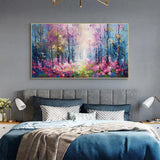 Original Flower Painting on Canvas, Large Abstract Pink Rose Floral Wall Art, Minimalist Large Wall Art, Custom Modern Living Room Decor Online