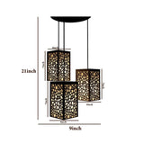 Wooden Ceiling Pendant Light Round Pattern Design Modern Lamp For Home Decoration Living Room