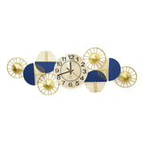 Yulia Blue & Golden Metal Wall Clock