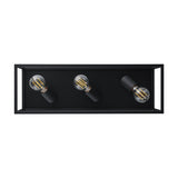 3 Bulb Steel Ceiling Light With Black Clear Glass