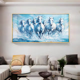 Galloping Horses Acrylic Wall Painting – Luxury Horse Wall Art for Living Room