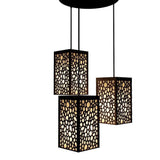 Wooden Ceiling Pendant Light Round Pattern Design Modern Lamp For Home Decoration Living Room