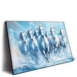 Galloping Horses Acrylic Wall Painting – Luxury Horse Wall Art for Living Room