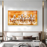 Graceful Vastu 7 Running Horse Acrylic Wall Painting – Calm Horse Canvas Wall Art