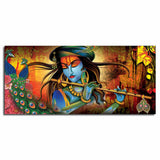 Lord Krishna Playing Flute Premium Canvas Wall Painting