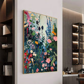 Large Colorful Flower Painting on Canvas, Canvas Wall Art, Abstract Blossom Floral Art, Original Minimalist Living Room Home Decor Gift Online