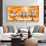 Graceful Vastu 7 Running Horse Acrylic Wall Painting – Calm Horse Canvas Wall Art