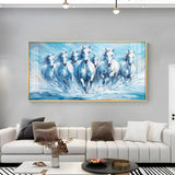 Galloping Horses Acrylic Wall Painting – Luxury Horse Wall Art for Living Room