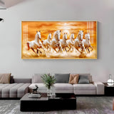 Graceful Vastu 7 Running Horse Acrylic Wall Painting – Calm Horse Canvas Wall Art
