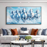 Galloping Horses Acrylic Wall Painting – Luxury Horse Wall Art for Living Room