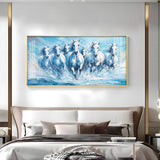 Galloping Horses Acrylic Wall Painting – Luxury Horse Wall Art for Living Room