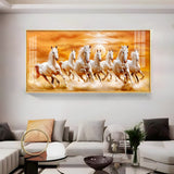 Graceful Vastu 7 Running Horse Acrylic Wall Painting – Calm Horse Canvas Wall Art