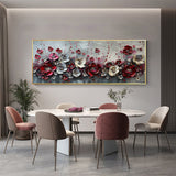 Large Abstract Flower Landscape Painting on Canvas Wall Art, Texture Wall Art,original Red Floral Wall Art Modern Wall Decor for Bedroom Online