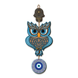 Wooden Owl Evil Eye Nazar-Battu Wall Hanging for Wall Decor