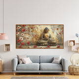 Minimalist Gautam Buddha Canvas Wall Paintings for Living Room, Bedroom, Meditation, Boutiques, Yoga Studios, Office & Workspaces