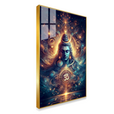 Shiva’s Blessing Acrylic Painting – Spiritual Artwork for Living Room