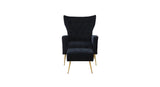 Black Danney Accent Chair With Ottoman