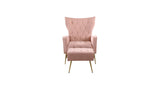 Pinkk Danney Accent Chair With Ottoman