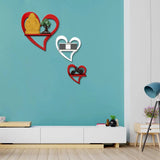 Heart Shape Wood Wall Shelf / Book Shelf,Red and White Color