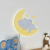 Slepping Baby Elephant Backlit Wooden Wall Décor