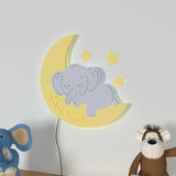 Slepping Baby Elephant Backlit Wooden Wall Décor