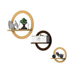 Circle Shape set of 3 Wood Wall Shelves / Book Shelf,Walnut and Oak Finish