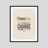 Change Your Thoughts And You'll Change Your World Motivational Posters Wall Frames for Students, Business, Employees, Startup