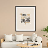 Change Your Thoughts And You'll Change Your World Motivational Posters Wall Frames for Students, Business, Employees, Startup