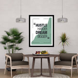 Hustle Harder Dream Bigger Motivational Posters Wall Frames for Students, Business, Employees, Startup