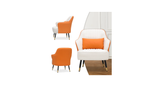 Orange Havya Faux Leather Arm Chair
