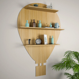 Hot Air Balloon Backlit Wood Wall Shelf / Book Shelf / Night Light, Light Oak Finish