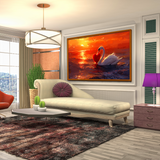 Romantic Swan Birds Valentine’s Day Wall Paintings