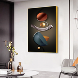 Modern Abstract Acrylic Wall Painting – Geometric Elegance for Contemporary Spaces