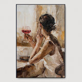 Lady With A Wine Glass Framed Wall Art
