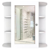 Premium Wooden Bathroom Cabinet with 10 Spacious Shelves- White