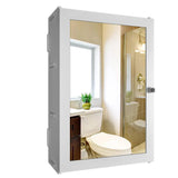 Structured Wooden Bathroom Cabinet with 7 Spacious Shelves- Solid White