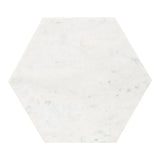 Hexagon Shape Marble Top Black Stand Side Table