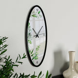 Leafy Touch Wooden Oval Wall Clock