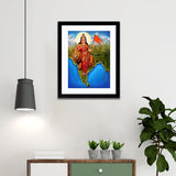 Bharat Mata Portrait Framed Wall Painting