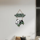 Lazy Panda Printed Wooden Wall Hanging with Quotes