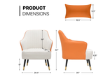 Orange Havya Faux Leather Arm Chair