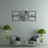 Set of 3 Pcs Good Vibes Wooden Wall Decor