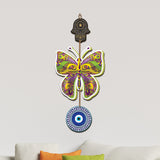 Wooden Butterfly Evil Eye Wall Hanging for Wall Decor